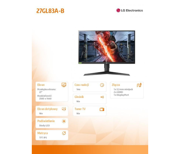 LG 27GL83A-B HDR10 - 558490 - zdjęcie 5
